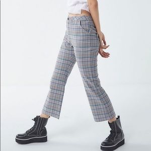 Lazy Oaf Check Kick Flare Pants with heart pockets